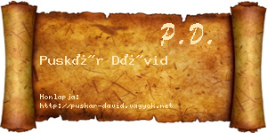 Puskár Dávid névjegykártya
